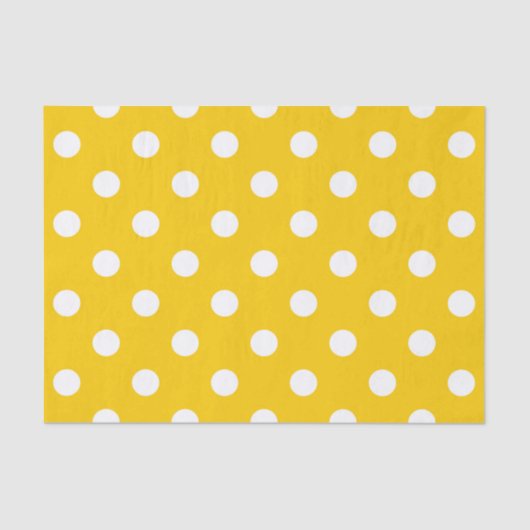 Papier Mousseline Design Pois blanc jaune (Recto)