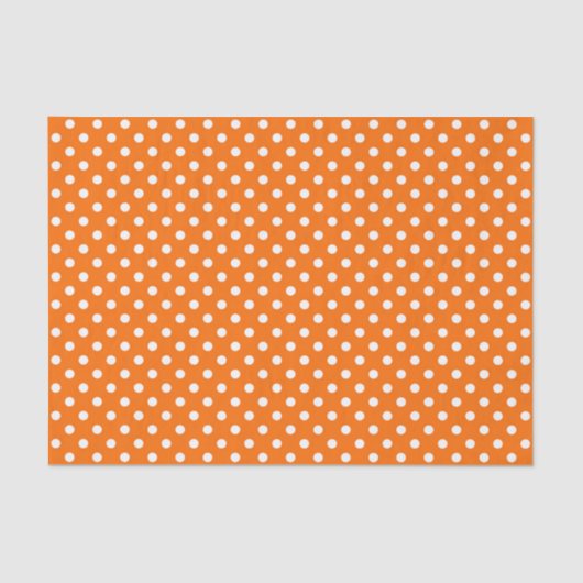 Papier Mousseline Design Pois blanc orange (Recto)