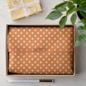 Papier Mousseline Design Pois blanc orange (Cadeau)
