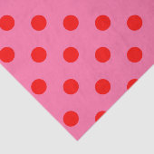 Papier Mousseline Design Pois rouge sur rose (Détail)
