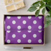 Papier Mousseline Design Pois violet blanc (Cadeau)