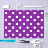 Papier Mousseline Design Pois violet blanc (Artisanat)