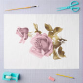 Papier Mousseline Design rose et or Steampunk Series 10 (Artisanat)