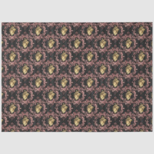 Papier Mousseline Design rose et or Steampunk Series 31