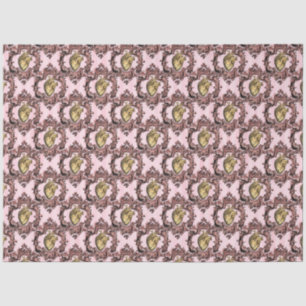 Papier Mousseline Design rose et or Steampunk Series 44
