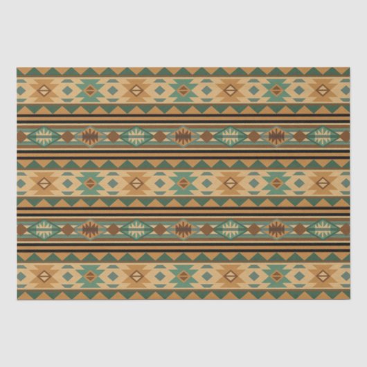 Papier Mousseline Design Sud-Ouest Vert Tan Brown (Recto)