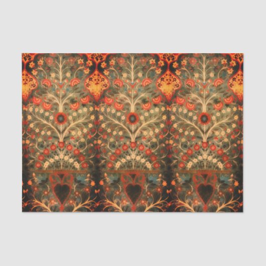 Papier Mousseline Design textile indien antique (Recto)