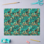 Papier Mousseline Design turquoise et Gold Leopard Series 13 (Artisanat)