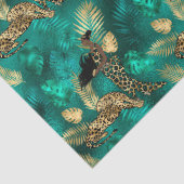 Papier Mousseline Design turquoise et Gold Leopard Series 13 (Détail)