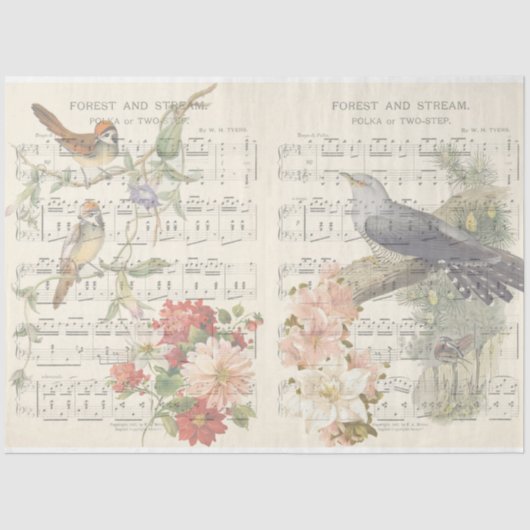 Papier Mousseline Design vintage Bird Series 7 (Recto)