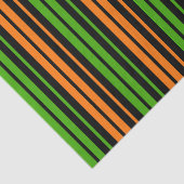 Papier Mousseline Dessin à rayures verticales orange vert  (Détail)