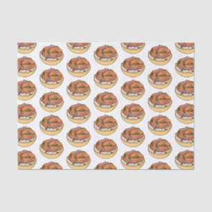Papier Mousseline dessin animé de bagel saumon