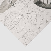 Papier Mousseline Dessin antique des sphères astrologiques Découpage (Détail)