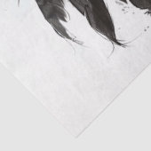 Papier Mousseline Dessin blanc noir de la dame amérindienne de Decpa (Détail)