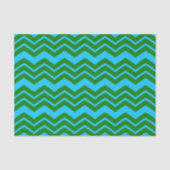 Papier Mousseline Dessin chevron zigzag bleu vert (Recto)