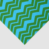 Papier Mousseline Dessin chevron zigzag bleu vert (Détail)