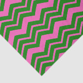 Papier Mousseline Dessin chevron zigzag vert rose (Détail)