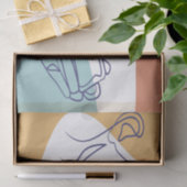 Papier Mousseline dessin d'art affiche d'une femme buvant du café (Cadeau)