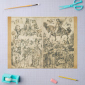 Papier Mousseline Dessin d'Astronomie noir blanc SUN & MOON (Artisanat)