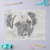 Papier Mousseline Dessin de chien carlin (Artisanat)