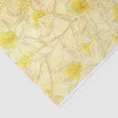 Papier Mousseline Dessin de fleurs anciennes avec découpage jaune (Détail)