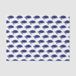 Papier Mousseline Dessin de la silhouette de tortue marine vintage b