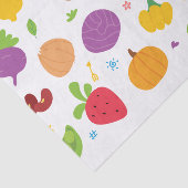 Papier Mousseline Dessin de légumes et de fruits mignons (Détail)