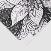 Papier Mousseline Dessin de ligne complexe de Noël Poinsettia (Détail)