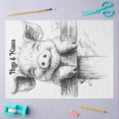 Papier Mousseline Dessin de ligne de découpage Cochons de pouce et b (Artisanat)