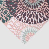 Papier Mousseline Dessin de Mandala Turquoise Bohémien rose violet (Détail)