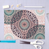 Papier Mousseline Dessin de Mandala Turquoise Bohémien rose violet (Artisanat)