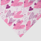 Papier Mousseline Dessin de motif gribouillé d'amour rose pour la Sa (Détail)