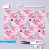 Papier Mousseline Dessin de motif gribouillé d'amour rose pour la Sa (Artisanat)