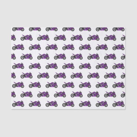 Papier Mousseline Dessin de moto de sport violet (Recto)