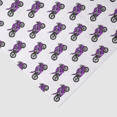 Papier Mousseline Dessin de moto de sport violet (Détail)