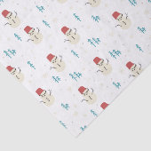 Papier Mousseline Dessin de Whimsical Snowmen en hiver blanc (Détail)