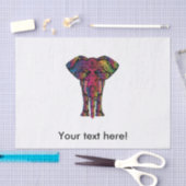 Papier Mousseline Dessin d'éléphant coloré (Artisanat)