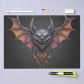 Papier Mousseline Dessin d'encre de chauve-souris effrayant, papier  (Artisanat)