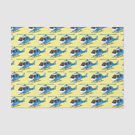 Papier Mousseline Dessin d'hélicoptère du service de police mignon (Recto)