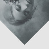 Papier Mousseline Dessin d'une femme avec Rose - Découpage - (Détail)