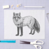 Papier Mousseline Dessin Fox (Artisanat)