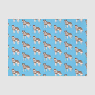 Papier Mousseline dessin humoristique sibérien husky