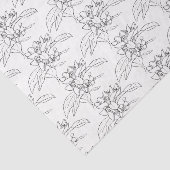 Papier Mousseline Dessin orangé à motifs floraux (Détail)