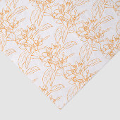 Papier Mousseline Dessin orangé à motifs floraux (Détail)