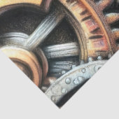 Papier Mousseline Dessin pastel de Cogs Gears Steampunk (Détail)