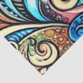 Papier Mousseline Dessin Pastel Design complexe bohème (Détail)