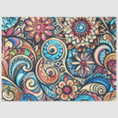 Papier Mousseline Dessin Pastel Design complexe bohème (Recto)