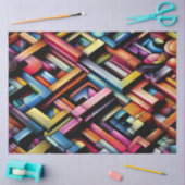 Papier Mousseline Dessin pastel Dimensional géométrique Abstrait (Artisanat)