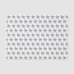 Papier Mousseline Dessin stylisé vintage d'étoile de mer noire