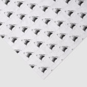 Papier Mousseline Dessin vintage grand requin blanc #4 (Détail)